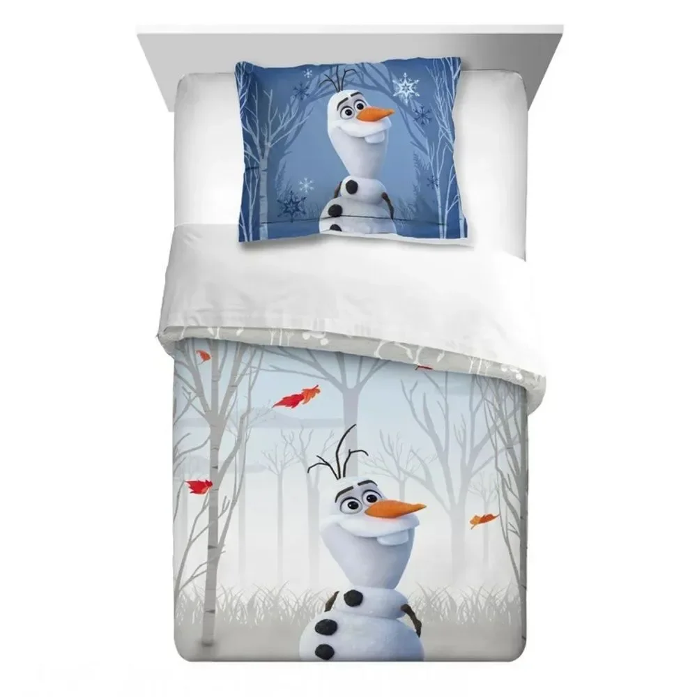 Disney Frozen Olaf Kids Comforter and Sham, 2-Piece Set, Twin/Full, Reversible
